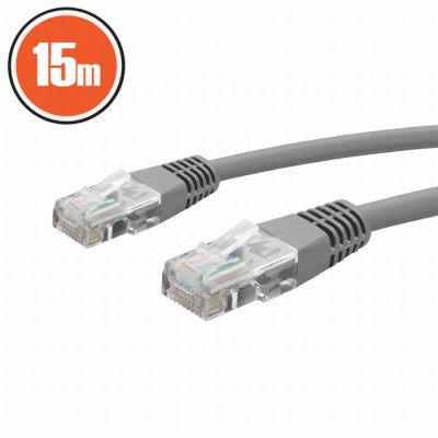 Cablu patch 8p8c CAT5e UTP 15m gri foto