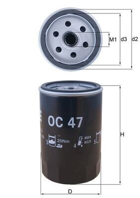 MAHLE OC 47 Filtru ulei foto
