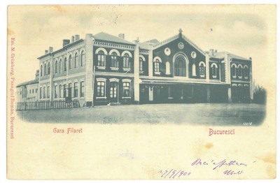 3906 - BUCURESTI, Railway Station FILARET, Litho, Romania - old postcard - used - 1900 foto
