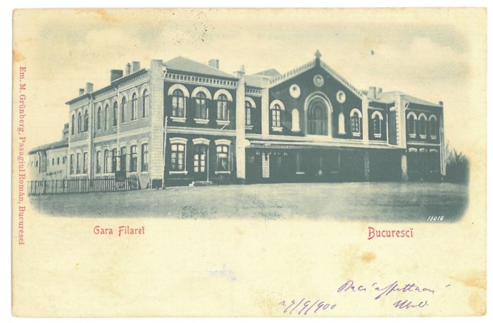 3906 - BUCURESTI, Railway Station FILARET, Litho, Romania - old postcard - used - 1900