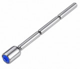 Dilatator Uretral cu Cristal, Metal, Argintiu/Albastru, 6.5 cm, STD