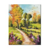 Tablou peisaj din natura pictat manual, O zi minunata, 50x40cm ulei pe panza