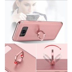 Husa de protectie pentru Samsung Galaxy S8 Rose-Gold Plated cu Inel de sustinere