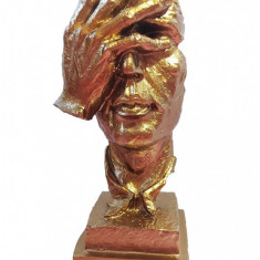 Statueta decorativa masca, Nu vad, Gold, 33 cm, HC3021X