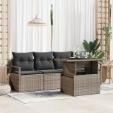 vidaXL Set de canapele pentru grădină 5 pcs Gri Rattan poli 3357462
