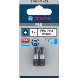 Bosch PRO Phillips Impact - Set capete de insurubare profil PH3 2 bucati