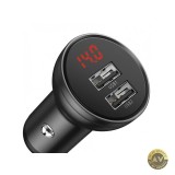 Incarcator Auto Baseus Digital Display 24W 2.4A 2 x USB-A Gri CCBX-0G