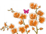 Sticker decorativ, Orhideie, 150 cm, 399STK-2, natura si peisaje