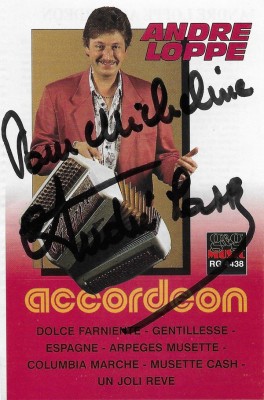 Caseta Andre Loppe &amp;lrm;&amp;ndash; Accordeon, autograf foto