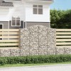 VidaXL Coșuri gabion arcuite 3 buc, 200x30x180/200cm, fier galvanizat