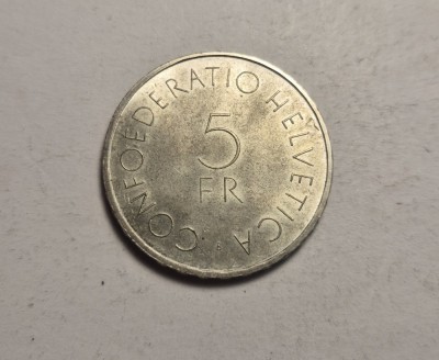 Elvetia 5 Franci 1963 UNC Argint foto