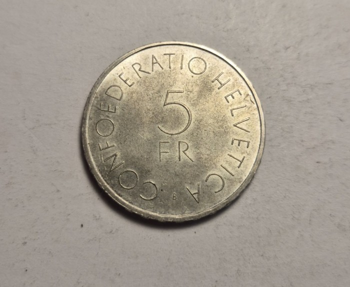 Elvetia 5 Franci 1963 UNC Argint
