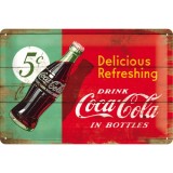 Placa metalica - Coca Cola - Refreshing Green - 20x30 cm, Nostalgic Art Merchandising