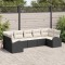 vidaXL Set de canapele pentru grădină 7 pcs Negru și alb Rattan poli 3354856