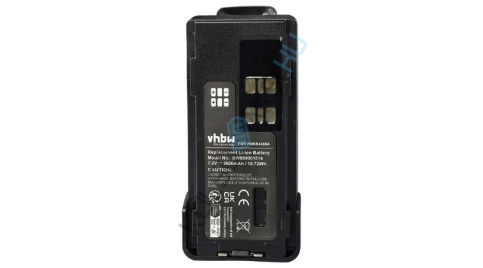 Baterie radio VHBW de &icirc;nlocuire pentru Motorola PMNN4415AR, PMNN4415, PMNN441 - 2600 mAh 7,4 V Li-Ion + clemă pentru curea
