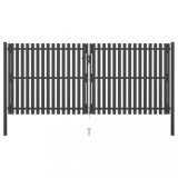 VidaXL Poartă de gard grădină, antracit, 4 x 2 m, oțel