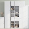 Dulap depozitare Gossi alb 70x42.5x225 cm lemn prelucrat, 11 compartimente, 4 sertare - economie spatiu, multifunctional