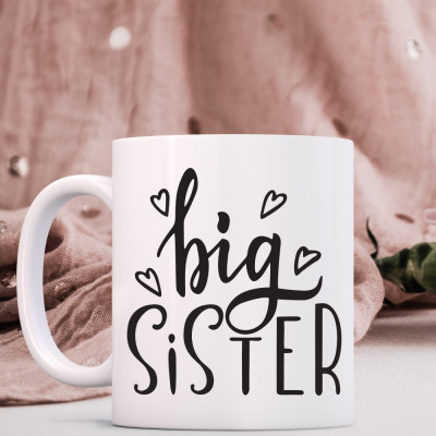 Cană personalizată &amp;rdquo;big SISTER&amp;rdquo; Negru interior foto