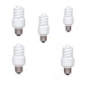 SET 5 becuri fluorescent Panasonic, soclu E27, putere 13W, forma spirala, lumina alb rece, alimentare 220 - 240 V, &quot;EFD13E672V-5&quot; (timbru verde 2.25 l