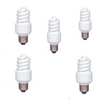 SET 5 becuri fluorescent Panasonic, soclu E27, putere 13W, forma spirala, lumina alb rece, alimentare 220 - 240 V, &quot;EFD13E672V-5&quot; (timbru verde 2.25 l
