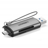 Cititor De Carduri SD / Micro SD Ugreen Pentru USB 3.0 / USB Type C 3.0 Gri (50706) 50706-UGREEN