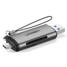 Cititor De Carduri SD / Micro SD Ugreen Pentru USB 3.0 / USB Type C 3.0 Gri (50706) 50706-UGREEN