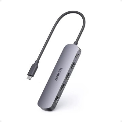 Hub USB-C Anker, 2 x USB-A - 1 x USB-A 3.0 - 1 x USB-C - 1 x HDMI, Gri A8357HA0 foto