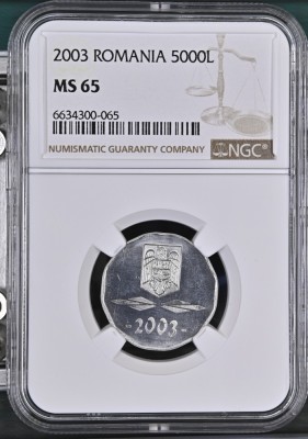 Romania - 5000 Lei 2003 - MS65 foto