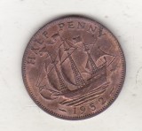 bnk mnd Marea Britanie Anglia 1/2 penny 1952 corabie