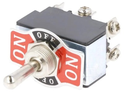 Comutator maneta 2x20A 12Vdc ON-ON surub m3 foto