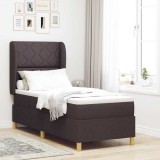 vidaXL Pat cu saltea cu arcuri Gri &icirc;nchis 90x190 cm Maro &icirc;nchis 3340784