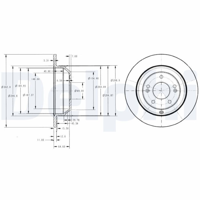 DELPHI BG4335 Disc frana