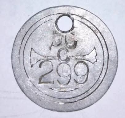 CY - Jeton / contramarca Romania &quot;PC 299 Scularie&quot; / aluminiu