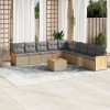 Gossi set canapele de gradina cu perne, 10 piese, bej, poliratan