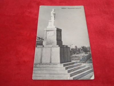 CARTE POSTALA BRAILA-MONUMENTUL DOCHERILOR CIRCULATA foto