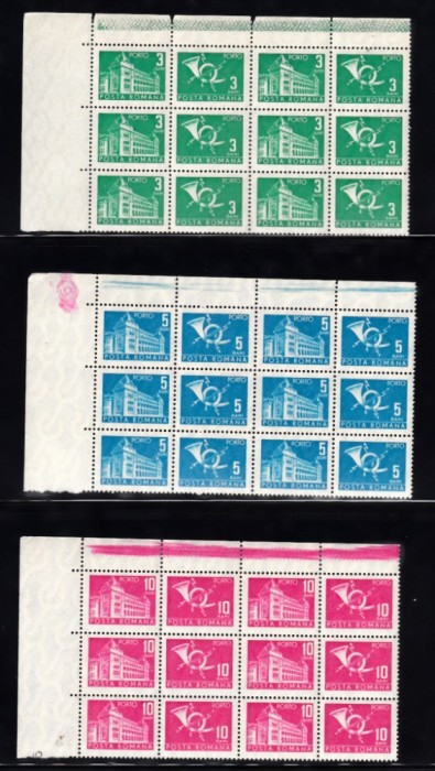 M2 TW F - 1967 - Timbre fiscale si porto - Porto duble - perechi de cate sase