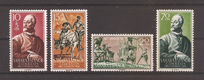 Sahara Spaniola 1958 - Bunăstarea copilului -Miguel de Cervantes, 1547-1616, MNH