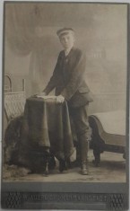 Foto veche CDV W. AURELICH Sibiu Hermnnstadt elev scoala militara Transilvania