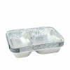 Caserola aluminiu Meniu 2 Compartimente + Capac, Set 100 buc, EP