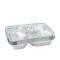 Caserola aluminiu Meniu 2 Compartimente + Capac, Set 100 buc