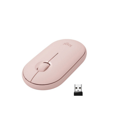 Mouse Bluetooth/Wireless Logitech Pebble M350 Roz foto