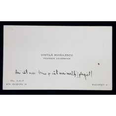CARTEA DE VIZITA A PROFESORULUI UNIVERSITAR VINTILA MIHAILESCU