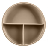 Zopa Silicone Divided Plate farfurie compartimentată cu ventuză Sand Beige 1 buc