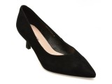 Pantofi eleganti EPICA PREMIUM negri, E36773A, din piele intoarsa