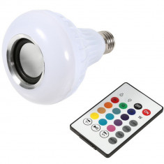 Bec Muzical Inteligent cu Led, Bluetooth si telecomanda iUni DF18, 3W, Lumini Colorate foto