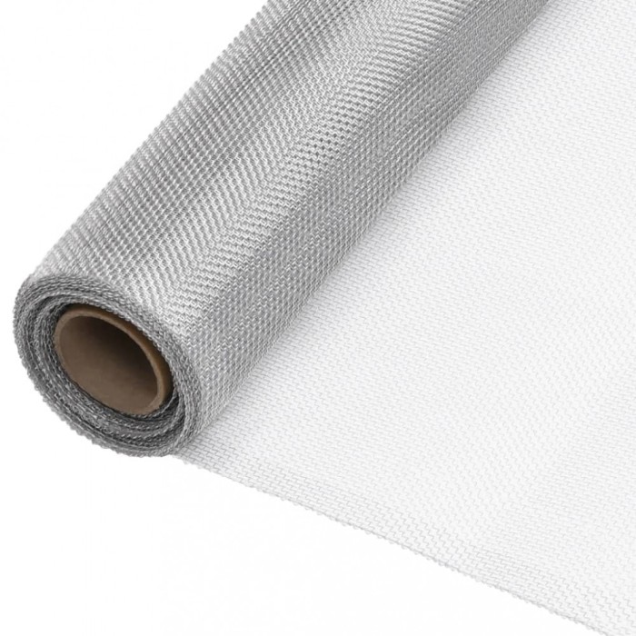 vidaXL Plasă de s&acirc;rmă, argintiu, 60x2000 cm, aluminiu