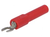 Adaptor Banană 4mm Furcă 60VDC 36A Roșie 43mm