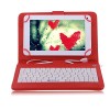 Husa Tableta 7 Inch cu Tastatura Micro USB, Model X, Piele Eco, Sistem Prindere X, Compatibila Android/Windows, Rosu