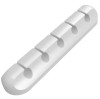 Organizator cabluri cu 5 fante, autoadeziv, 9.5 cm, alb, Oem
