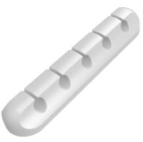 Organizator cabluri cu 5 fante, autoadeziv, 9.5 cm, alb, Oem